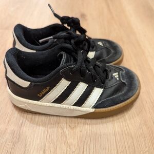 Adidas Samba Classic Kids Black White Size 9.5 Gum Bottom